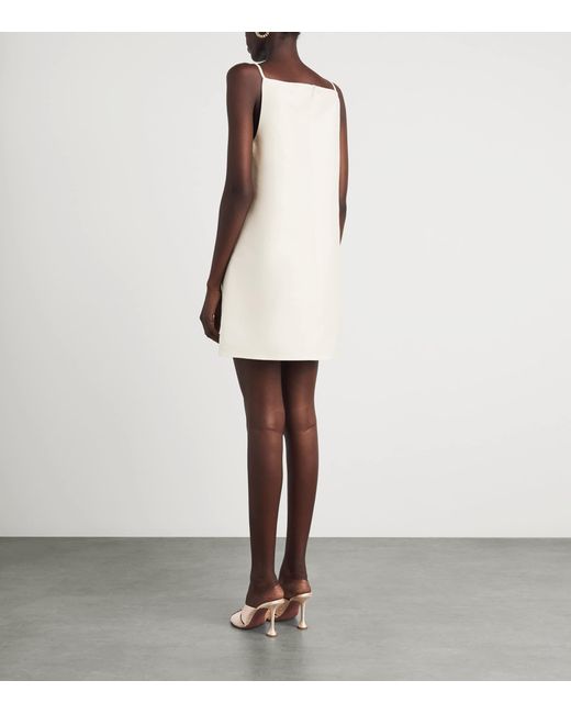 LEO LIN White Wool-Silk Leia Mini Dress