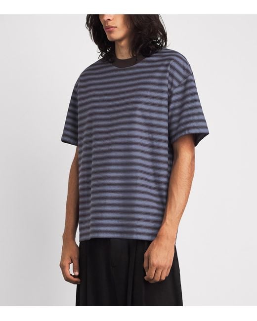 NN07 Blue Organic Cotton Stripe T-Shirt for men