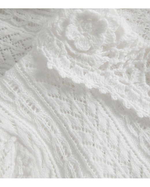 Doen White Crochet Martina Cardigan