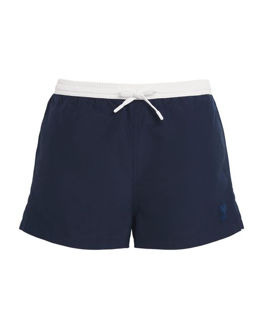 AMI Blue Logo Swim Shorts for men
