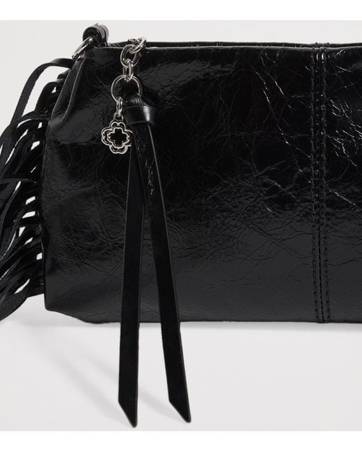 Maje Black Leather Miss M Clutch Bag