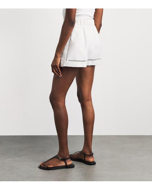 Maje White Embroidered Shorts