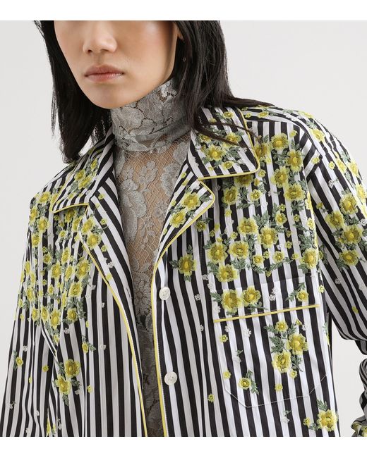 Dolce & Gabbana Multicolor Cotton-Silk Embroidered Shirt