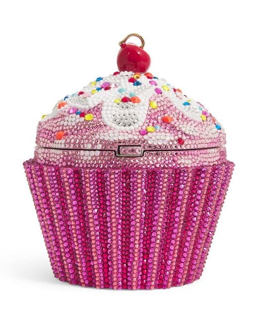 Judith Leiber Pink Cupcake Cherry Clutch Bag