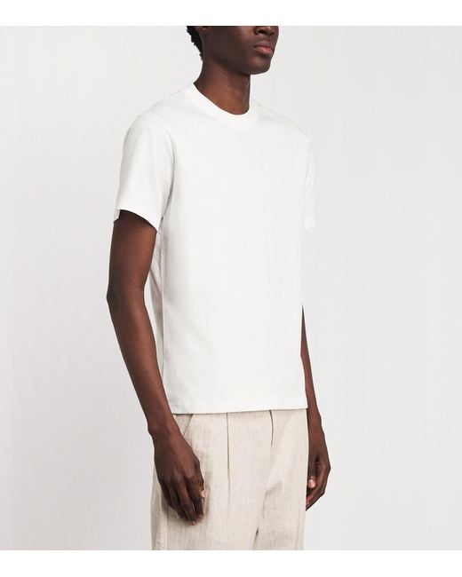 Sandro White Cotton Logo-Patch T-Shirt for men