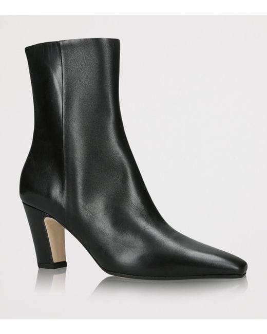 Aeyde Black Leather Maris Ankle Boots 75