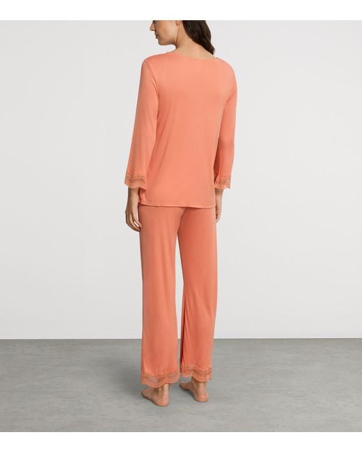Hanro Pink Long Cira Pyjama Set