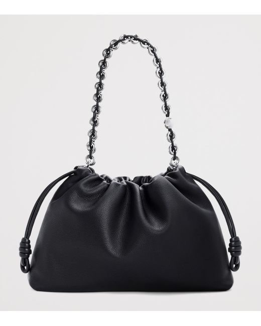Loewe Black Large Leather Flamenco Shoulder Bag