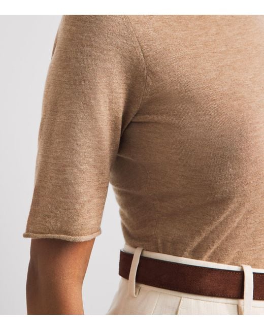ME+EM Brown Cashmere T-Shirt