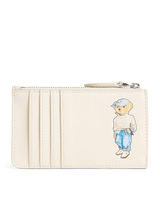 Polo Ralph Lauren Natural Leather Polo Bear Card Holder