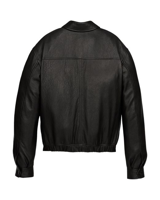 Saint Laurent Black Bubbled Leather Jacket for men