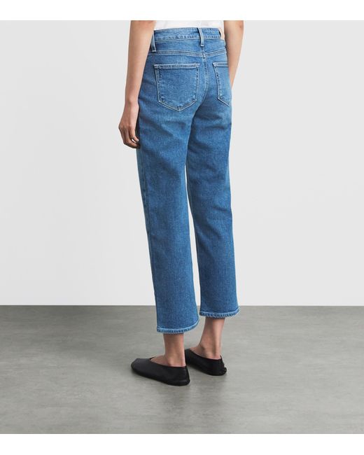 PAIGE Blue Mason Ankle Mid-Rise Straight Jeans