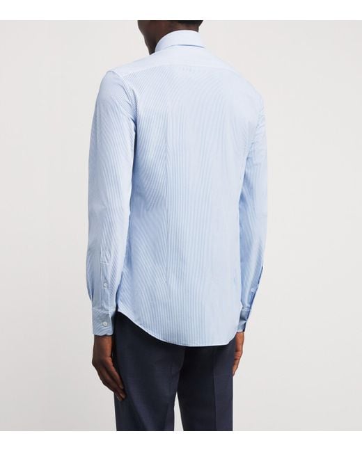 Corneliani Blue Stripe Formal Shirt for men