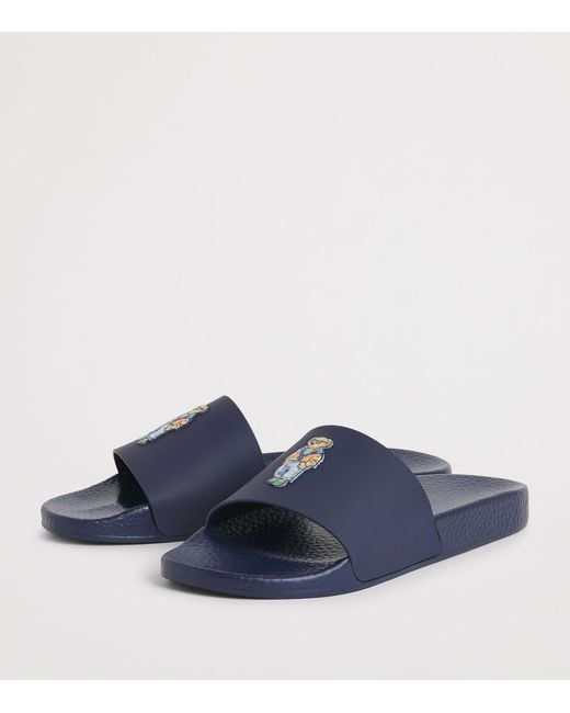 Polo Ralph Lauren Blue Polo Bear Slides for men