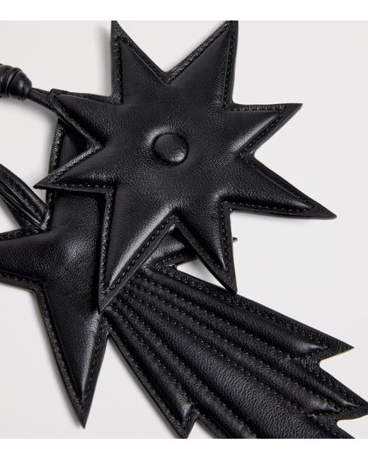 Yves Salomon Black Lamb Leather Star Keyring