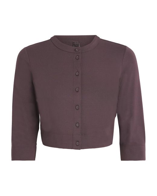 Skims Purple Smooth Lounge Cropped Cardigan