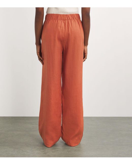 With Nothing Underneath Orange Linen The Palazzo Trousers