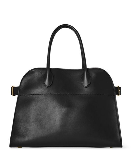 The Row Black Soft Margaux 12 Leather Top-Handle Bag