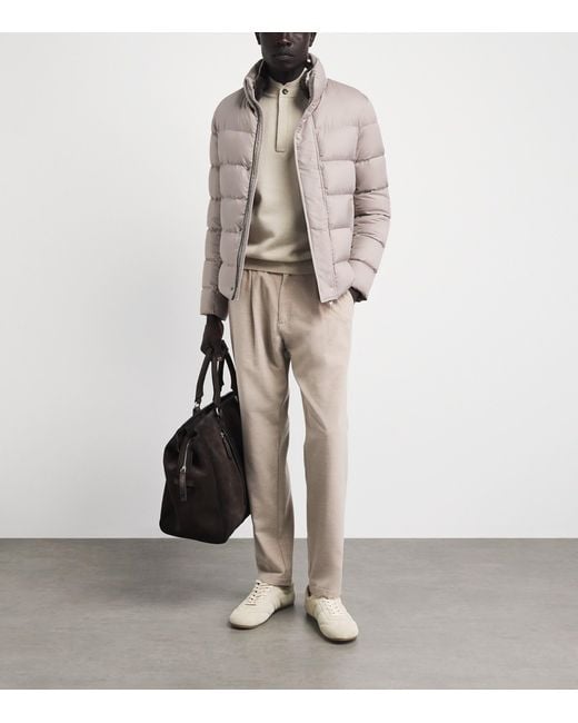 Herno Gray Down Quilted Puffer Jacket for men