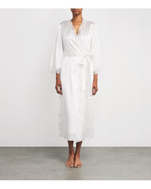 Gilda & Pearl White Silk Lace-Trim