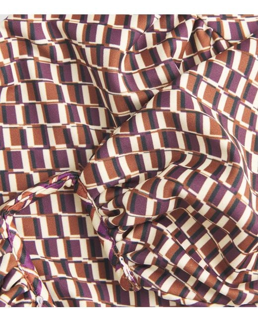 Away That Day Brown Geometric Print Cannes Bikini Top