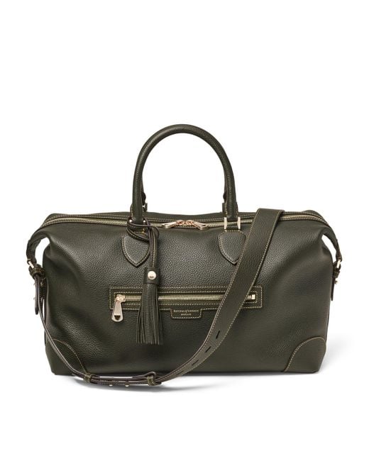 Aspinal Black Leather Hudson Flight Bag