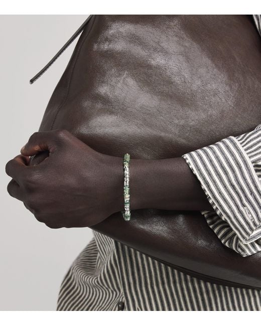 Tateossian Green Sterling And Moss Agate Constellation Bracelet for men