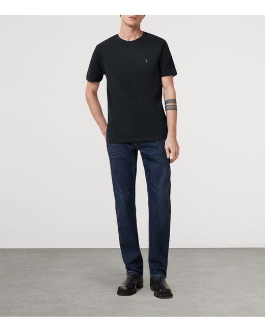 AllSaints Black Organic Cotton Brace T-Shirt for men