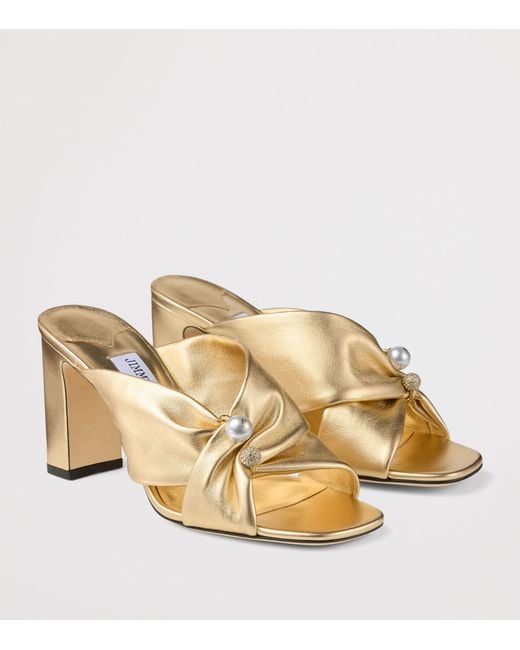 Jimmy Choo Natural Rafi 85 Leather Heeled Sandals