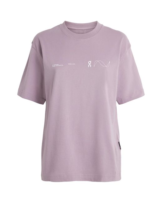 On Shoes Purple Organic Cott Club-T T-Shirt