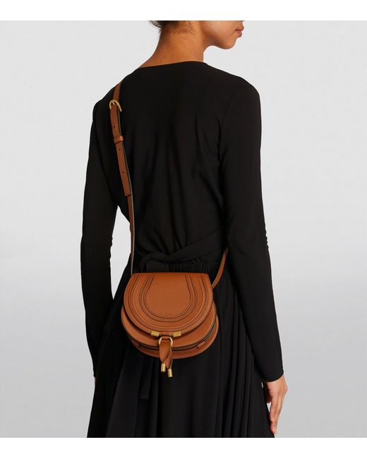 Chloé Brown Small Leather Marcie Saddle Bag