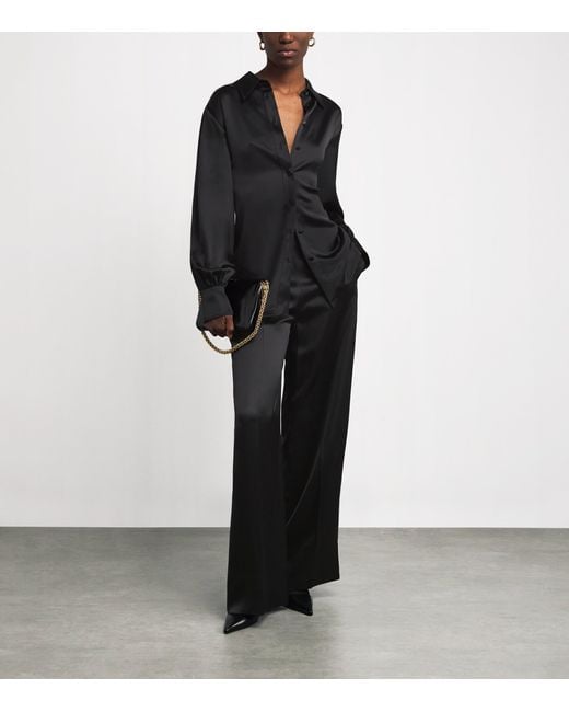 Joseph Black Satin Dieu Blouse