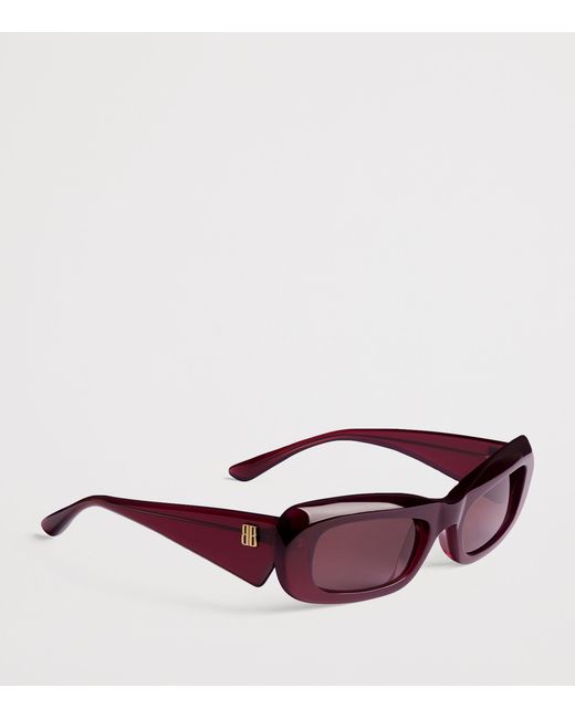 Balenciaga Purple Diva Rectangle Sunglasses
