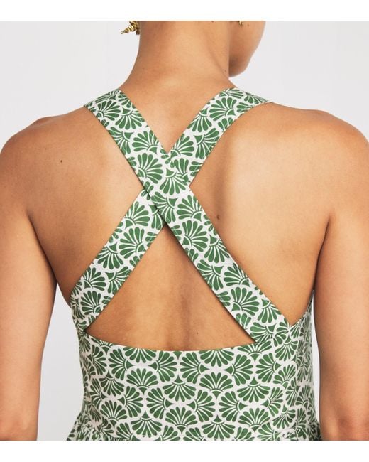 Matteau Green Organic Cotton Printed Midi Dress