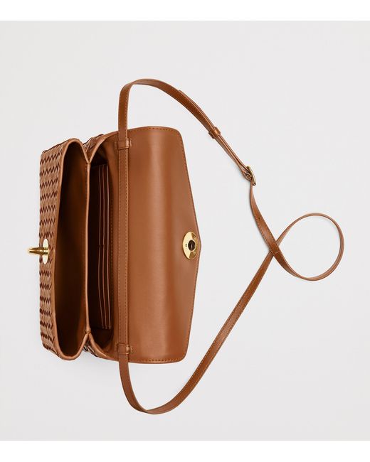 Bottega Veneta Brown Leather Knot Lock Top-Handle Bag
