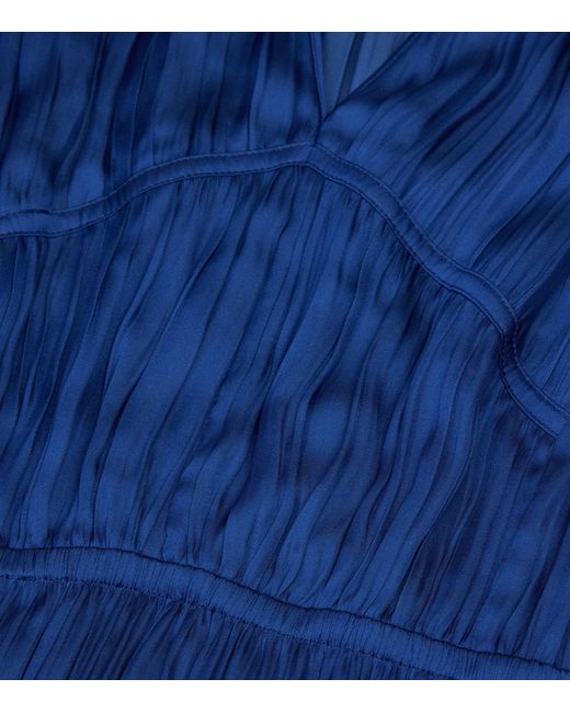 The Kooples Blue Pleated Midi Dress