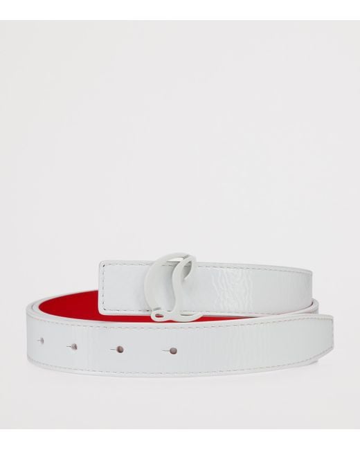 Christian Louboutin Red Loubi54 Reversible Patent Leather Belt