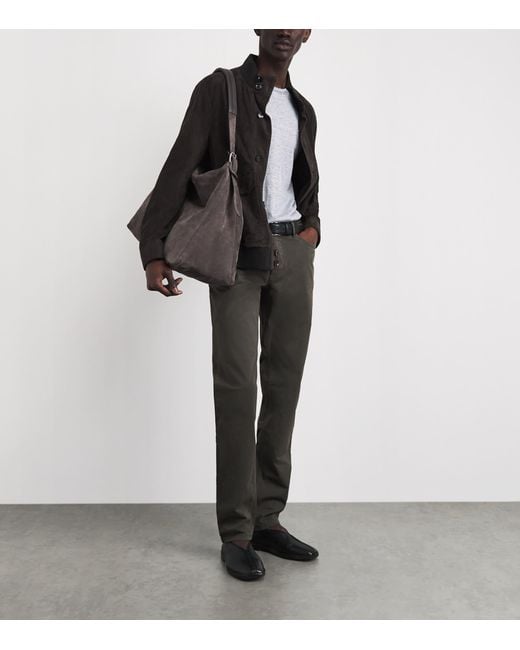 Brioni Black Suede 75 Bomber Jacket for men