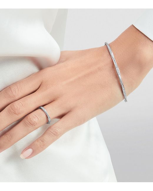 Graff White And Diamond Spiral Bangle