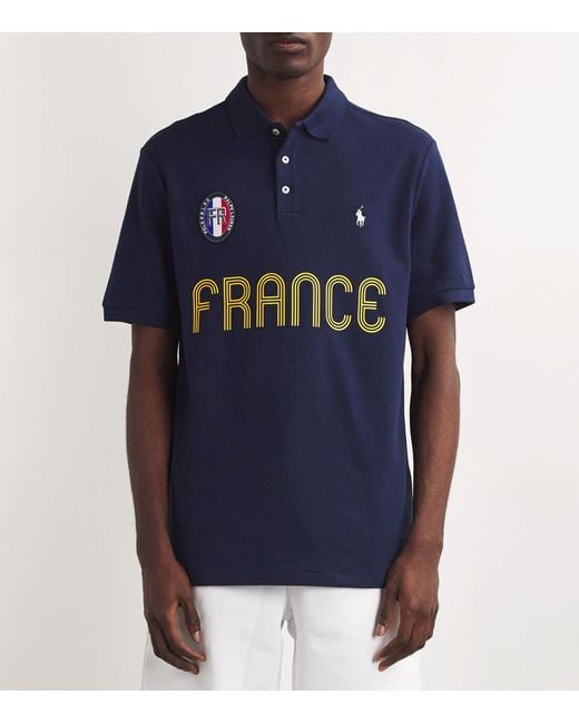 Polo Ralph Lauren Blue Cotton France Polo Shirt for men