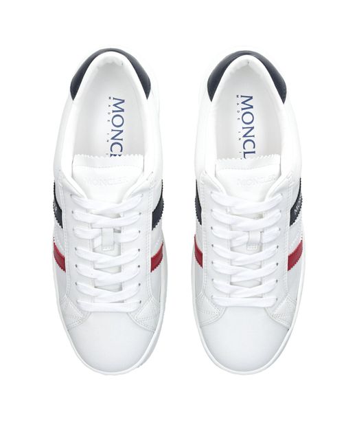 Moncler White Leather Monaco Sneakers for men