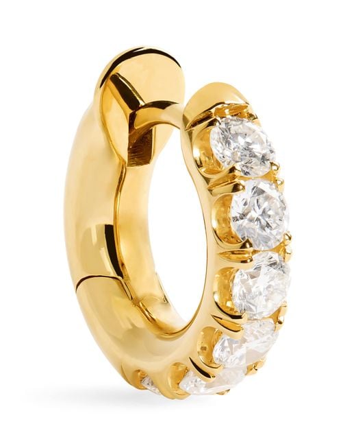 Spinelli Kilcollin Metallic And Pavé Diamond Macro Single Hoop Earring