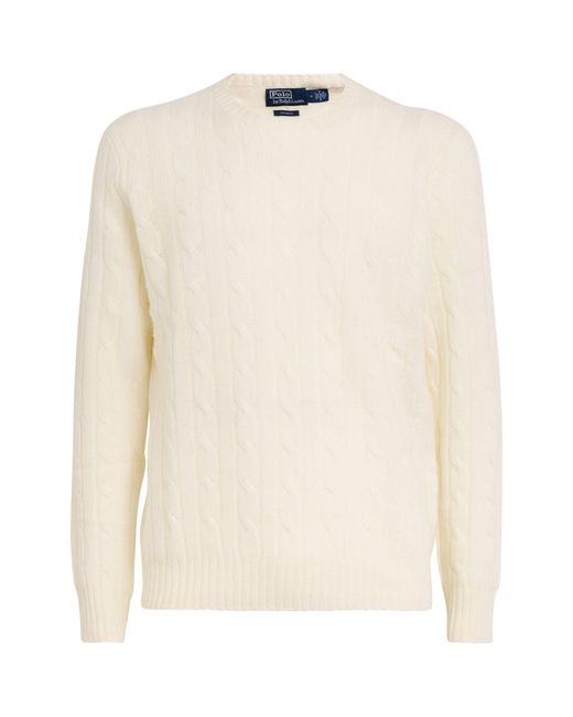 Polo Ralph Lauren White Cashmere Cable-knit Sweater for men