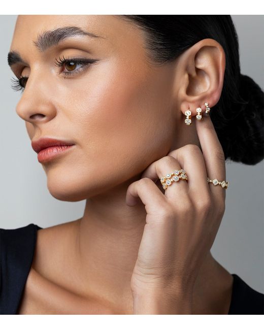 David Morris Metallic And Diamond Triolette Oval Ring