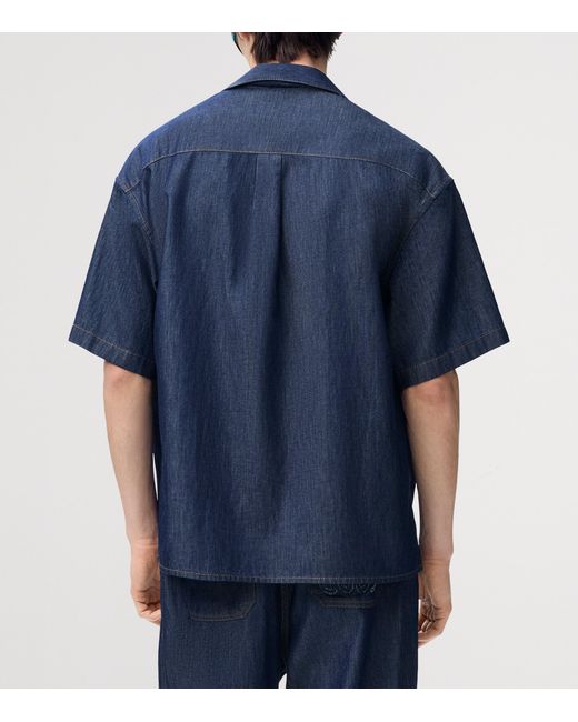 Loewe Blue Chambray Short-Sleeve Shirt for men