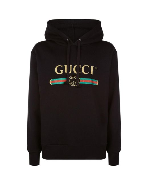 Gucci Black Wolf Logo Hoodie for men
