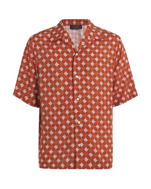 Amiri Monogram Quad Short-Sleeve Shirt in Red for Men | Lyst