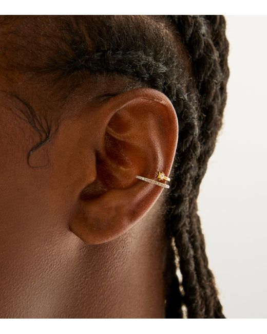 Astrid & Miyu Brown Plated Cosmic Crystal Illusion Ear Cuff