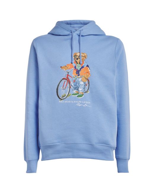 Polo Ralph Lauren Blue Cotton-Blend Polo Bear Hoodie for men