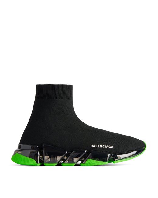 Balenciaga Black Clear Sole Speed 2.0 Sneakers for men